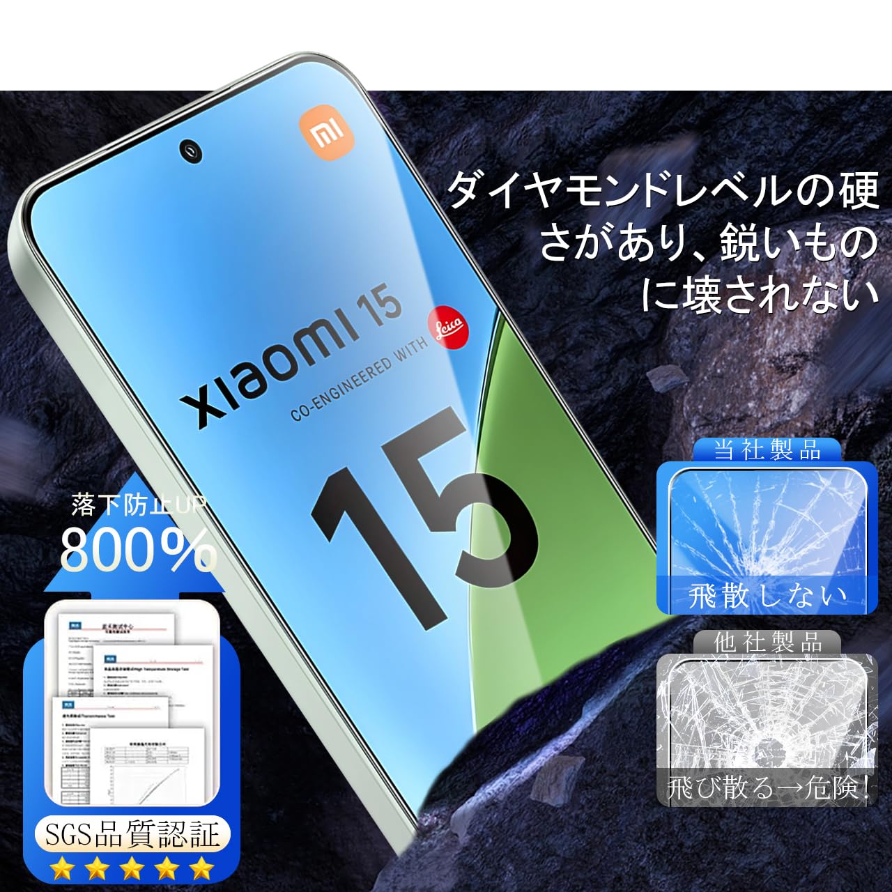 Amazon | JCJCLY 対応 Xiaomi 15 ガラスフィルム 6.36インチ【2枚強化